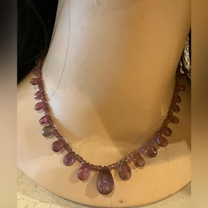 Pink crystal necklace